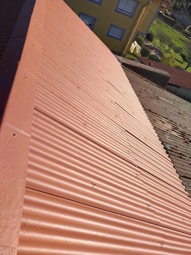 tejado con pintura impermeabilizante en Ferrol