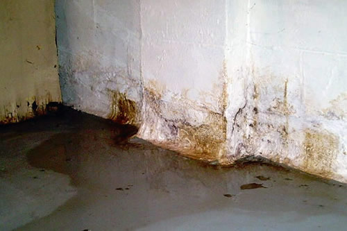 suelo lleno de agua en sótano